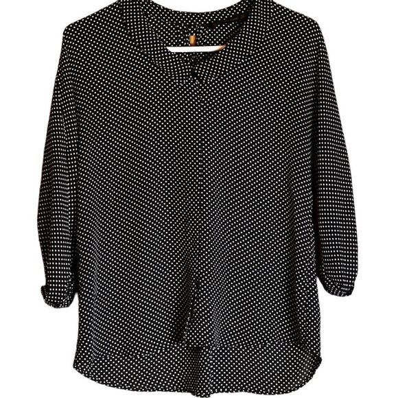 ZARA Polka Dot Button Down Keyhole Back Collared Blouse Size XS ▫️ - Picture 7 of 7